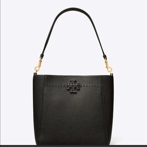 Tory Burch McGaw Hobo Shoulder Classic Black Logo Bag
